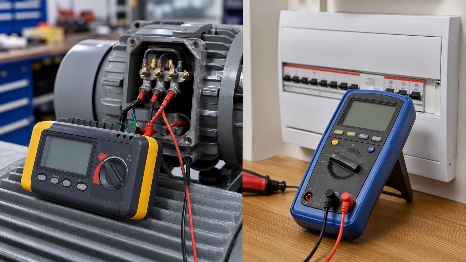 Comparing a dedicated insulation tester for motors with a multifunction tester for UK installation work